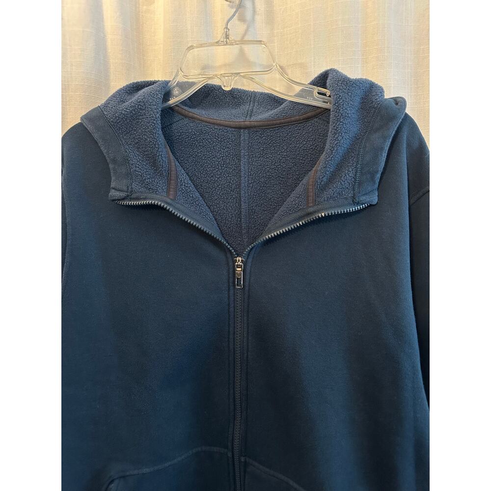 Lululemon Ritual Jacket Mens Nocturnal Teal Blue Full Zip Hoodie 2 Way Zipper XL - Picture 3 of 11